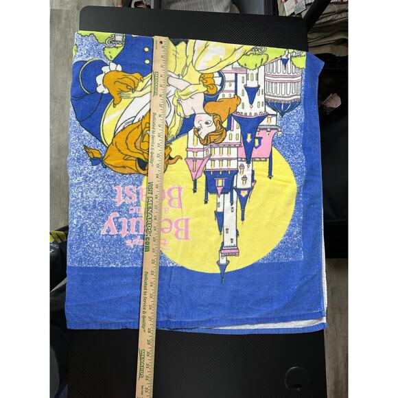 Vintage Disney Beauty and The Beast Towel Franco Tag 56x30 - Picture 7 of 8